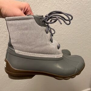 Sperry Saltwater Syren Gulf Quilt Duck Boot Grey Glitter STS84447 Women’s Size 7